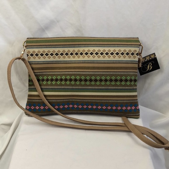 Boho Beaded Fold Over Hand Bag - Picture 5 of 10